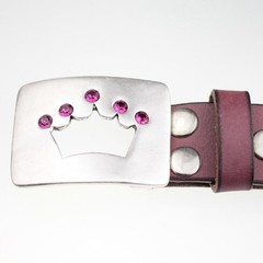 Princess Belt Buckle with Crown, Suitable for Swarovski Stones