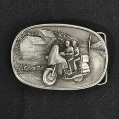 1984 Bergamot Brass Works Motorcycle Belt Buckle N149 Vintage Made in USA