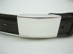 Sterling silver 925, 1 oz engravible or not buckle w/ 30 mm Genuine lizard belt.