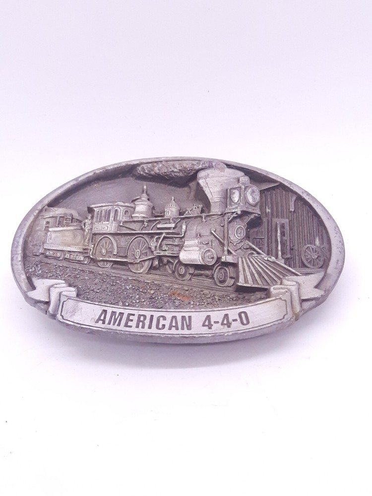Vintage American 4-4-0 Steam Locomotive Belt Buckle 1987 C+J CJ1440 Railroad
