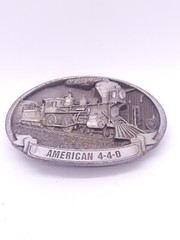 Vintage American 4-4-0 Steam Locomotive Belt Buckle 1987 C+J CJ1440 Railroad