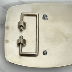 I Letter Initial Monogram Silver Tone Belt Buckle 3.16&Prime; x 2.78&Prime;