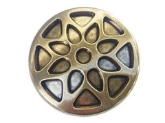 Golden Sun Belt Buckle Solid Brass Western Flower Sunburst Cowboy Snap On Belt