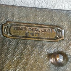 Indiana Metal Craft Belt Buckle Mens OS Burgundy Eagle 1970s Brass Gun Rights