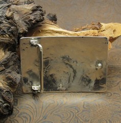 Satin Finished Sterling Silver Overlay Spirit-Line Bear Belt Buckle