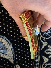 Western Buckle Gold Red Silver Longhorn Cowboy 2 »Buckle Hebilla Vaquero Toro