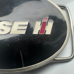 CASE IH Licensed Product Oval Belt Buckle Black Silver Tone CNH America LLC