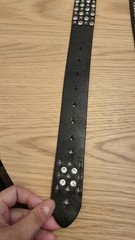 DIABLO ディアブロ Diavlo JAPAN Pierced Studded Rhinestone Black Leather Belt