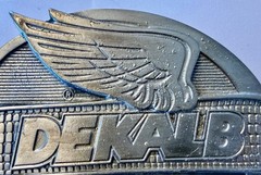 Vintage Dekalb Seed Logo Belt Buckle Silver Tone Heavy Duty Farmer Tractor
