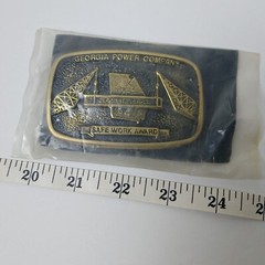 Georgia Power Company Construction Safe Work Award Belt Buckle Brass