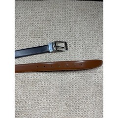Perry Ellis Reversible Leather Belt Brown Black Silver Buckle Mens 42