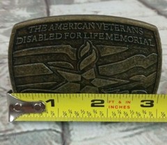 The American Veterans Disabled for Life Memorial Belt Buckle 2007 Sponsor #0369