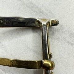 Vintage Silver Gold Tone Simple Rectangle Belt Buckle Fits 1.75&Prime; Belt