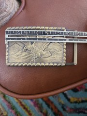 Vintage Gold Eagle Belt Buckle 3×2 Unmarked