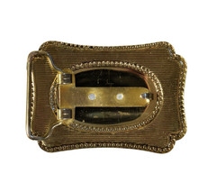 Vintage Two Tone Western Covered Wagon Belt Buckle Gold Silver Tone 1970s