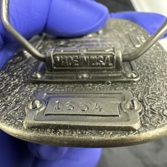 Metal Police Belt Buckle by Buckle Bakery 1988 #1654 Made in USA Serve & Protect