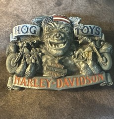 Vintage HARLEY DAVIDSON belt buckle H-411 1991 Baron USA Hog Toys Rare