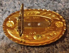 Vintage Metal Belt Buckle Flying Eagle Gold & Silver Tone