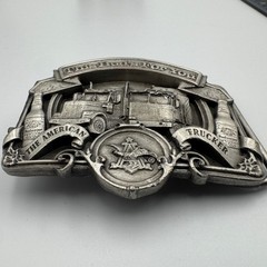 Vintage 1987 Budweiser American Trucker Belt Buckle Bergamot Brass Works D-175