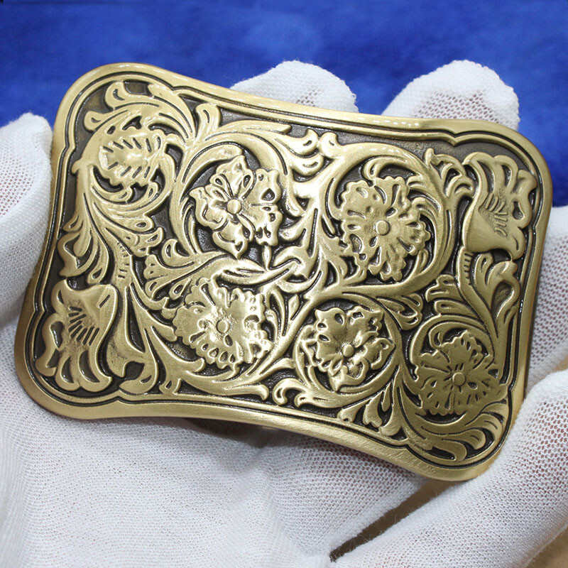 Solid Brass Flower Belt Buckle Men&rsquo;s Belt Pin Buckles Fit For 1.5&Prime; Wide Belt