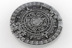 Men Women Casual Belt Buckle Silver Metal Western Fashion Aztec Calendar Mayan