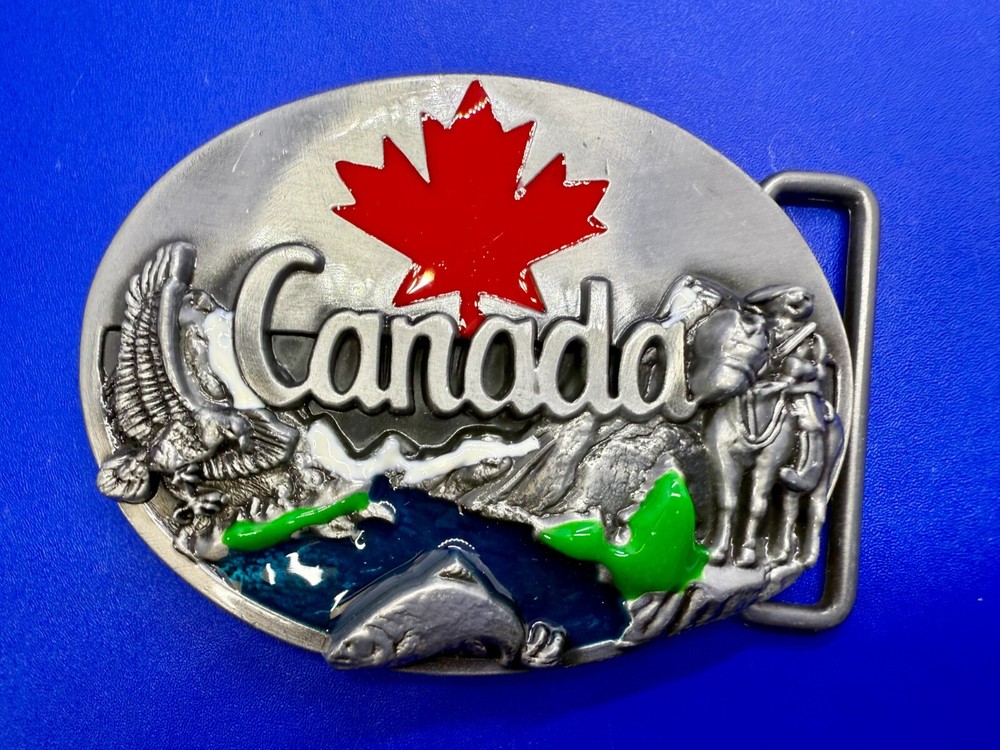 Canada Beautiful Country Commemorative Nature Wildlife Fish Scene Belt Buckle