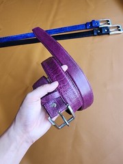 3.8CM Purple 100% Genuine Ostrich Legs Leather Skin Men Belt Buckle-Handmade