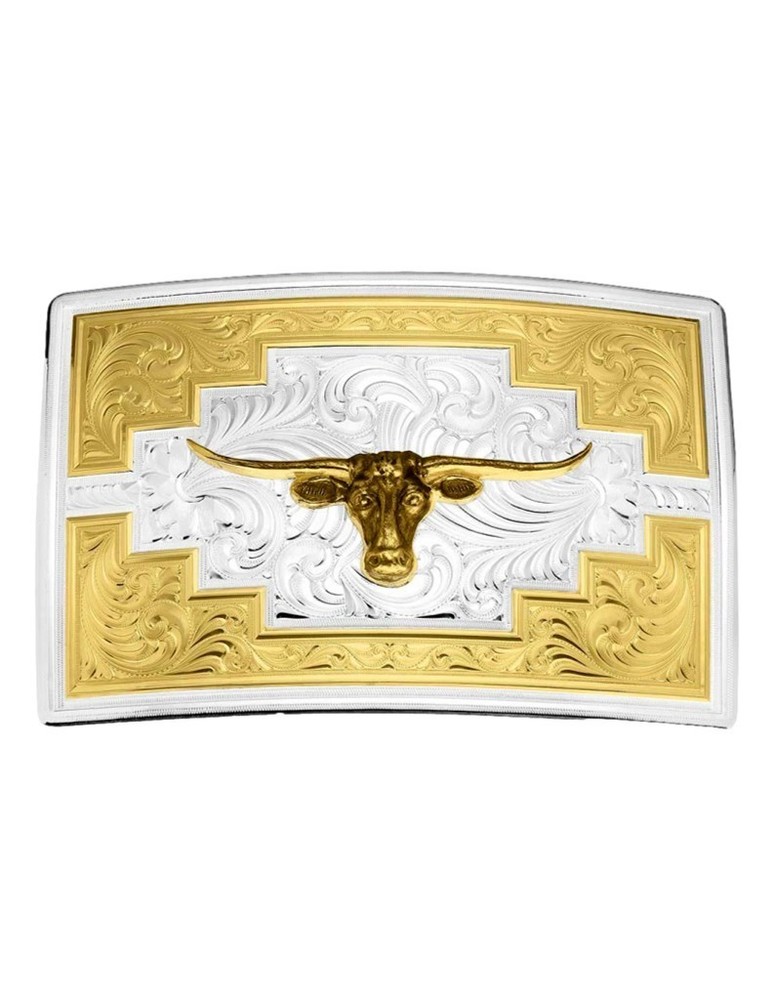 Montana Silversmiths Belt Buckle Adult Santa Fe Silver Gold 55910-41