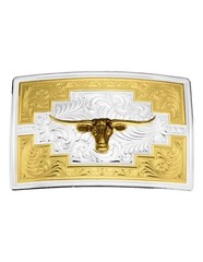 Montana Silversmiths Belt Buckle Adult Santa Fe Silver Gold 55910-41