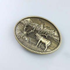 New Original Vintage Deer Wild Life Western Oval Belt Buckle