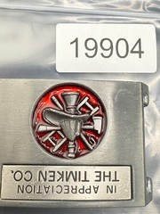 Vintage Firefighter Appreciation Belt Buckle Silver Tone Enamel The Timken Co.