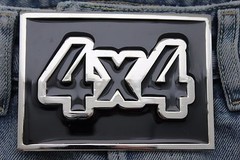 Men Women Fashion Belt Buckle Silver Black Metal 4X4 Four By Four Offroad Biker