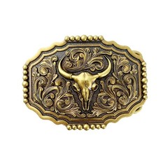 Western Cowboy Belt Buckle – Texas Bull Skull Belt Buckle for Men women