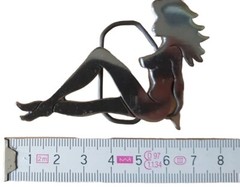 RETRO VINTAGE BELT BUCKLE PINUP GIRL BELT BUCKLE BELT VK49€ PEWTER