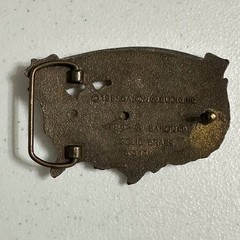 Baron American Oil Worker Belt Buckle Solid Brass Vintage &rsquo;81 Americana USA Flag