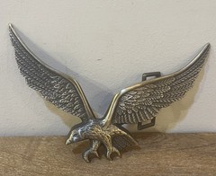 VTG Flying Eagle Belt Buckle Large 6.5” Wingspan Brass Tone Patriotic Americana
