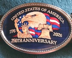 250th United States of America Anniversary Epoxy Buckle 1776-2026