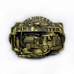 Western Cowboy Belt Buckle for Men USA Retro Rodeo Wear – Volunteer Fire Fighter
