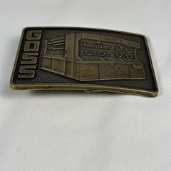 Vintage Rockwell Goss Metroliner Belt Buckle Brass Printing Press Industrial