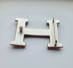 38mm Brushed H Belt Buckle Silver Replacement Metal Belt For Men-