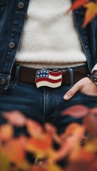Men Women Teen Kids Buckle Western Cowboy Silver American USA Flag United States
