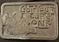 Men&rsquo;s Silver Metal Western Belt Buckle Novelty Cartoon, Embossed, 1.5 in
