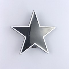 Vintage Style Black Enamel Star Belt Buckle Boucle de ceinture