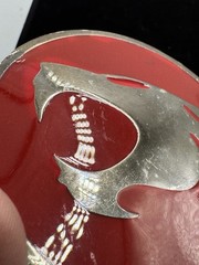 Thundercats Red Silver Enamel Belt Buckle Brass Metal 3.25&Prime; Warner Bros 2005