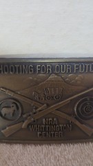 Vintage *NRA* Whittington Center Brass Belt Buckle – MINT – NEW !!!