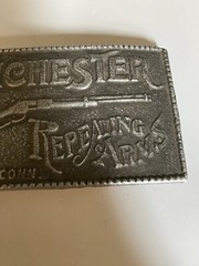 Vintage Aluminum Winchester Repeating Arms Belt Buckle