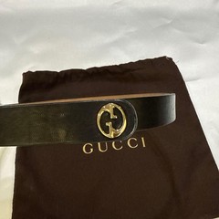 GUCCI Pre-Owned Vintage Leather Belt Black Gg Logo