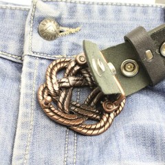 Knot Belt Buckle, Celtic Gordian Knot Buckle, Antique Copper Rope Design Buckle