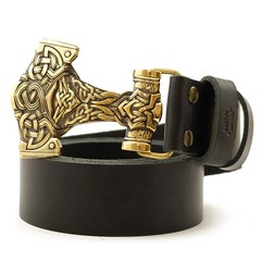 Thor Hammer Belt buckle, Scandinavian Old Norse Viking Mjolnir buckle