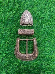 Western 3 piece buckle set brass buckle set 3 pcs Sagittarius buckle 1.5&Prime;, 38mm
